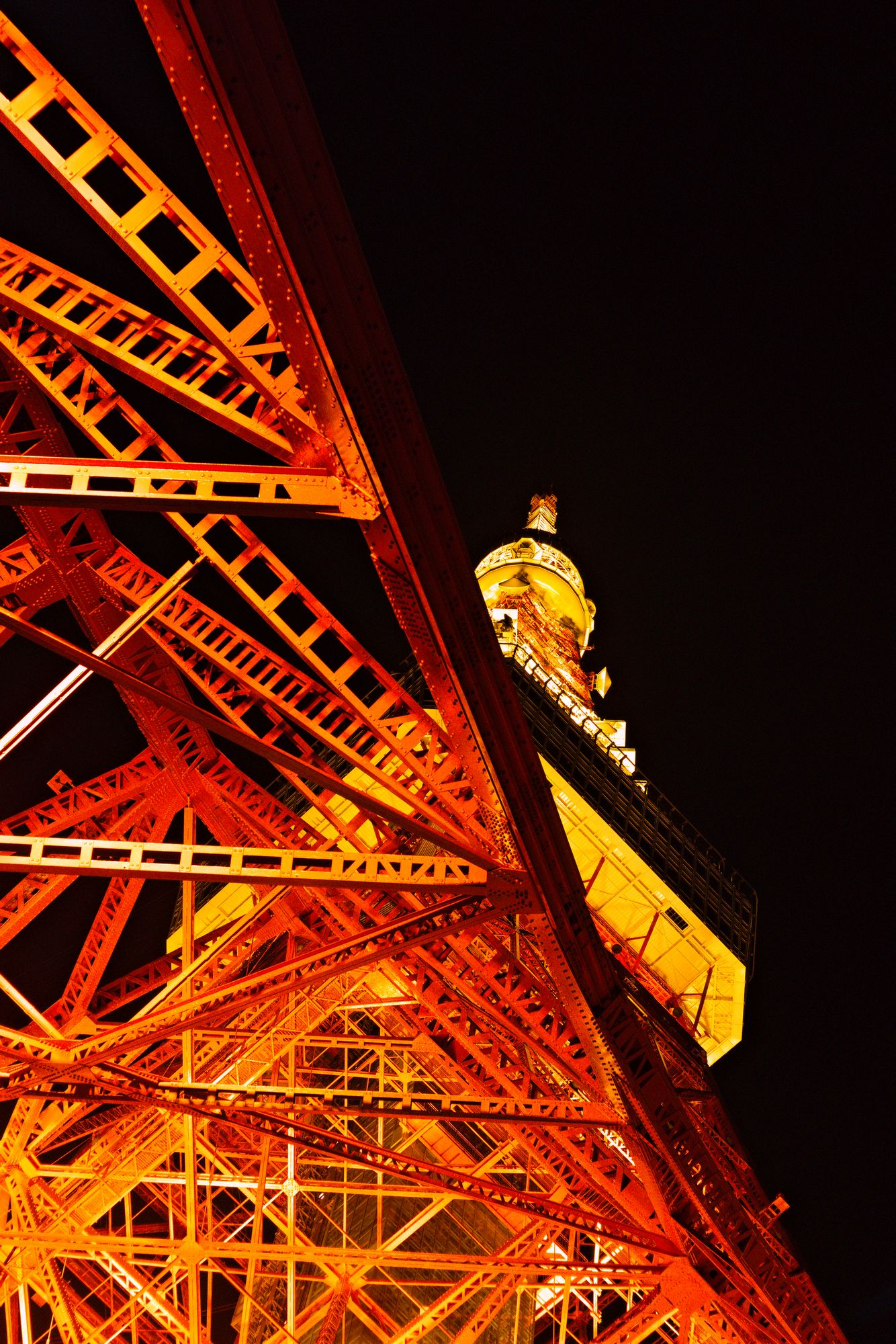 Tokyo Tower at Night from Below