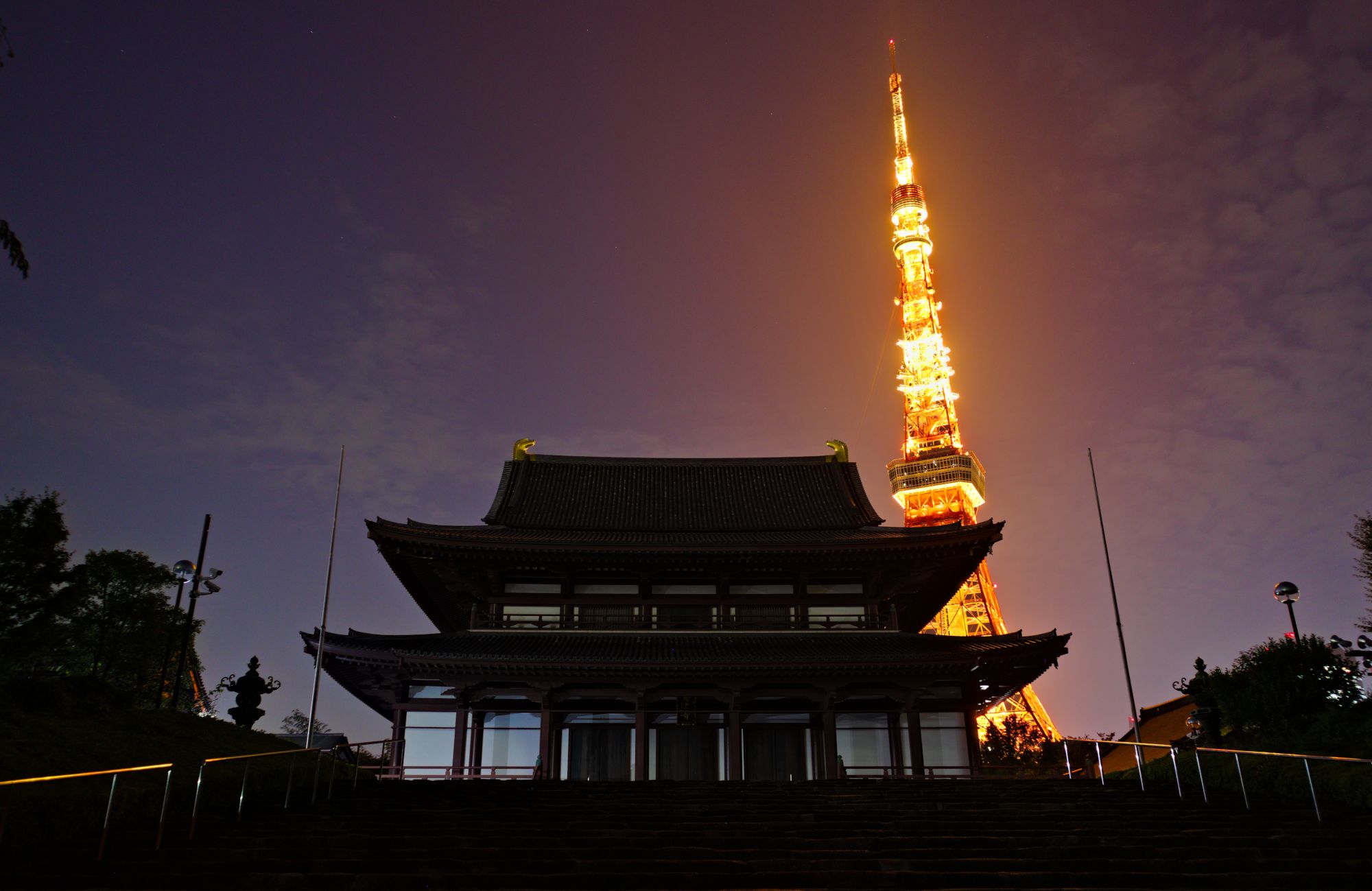 Sojouji Temple with Tokyo Tower Behind