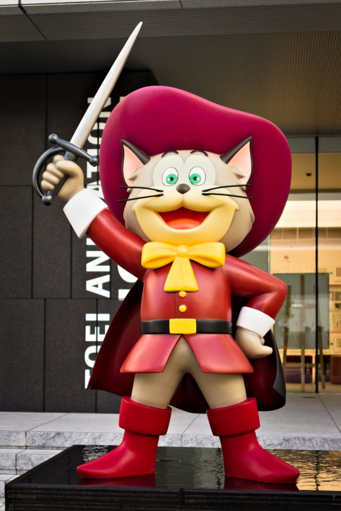 Toei Animation Mascot Puss in Boots at the entrances of the museum